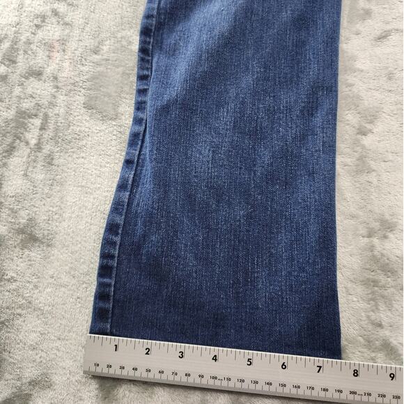 Wrangler Jeans Mens 38/30 Blue Distressed Slim Straight Leg Stretch Denim Casual - Picture 10 of 11